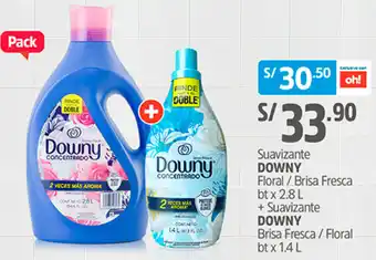 Plaza Vea Suavezante Downy Floral/Brisa Fresca bt x 2.8L + Suavizante Downy Brisa Fresca / Floral bt x 1.4L oferta