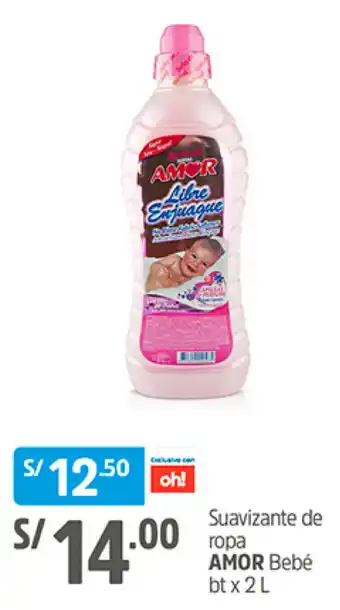 Plaza Vea Suavezante de Ropa Amor Bebé bt x 2L oferta