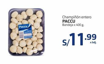 Makro Champiñón entero paccu bandeja x 400 g. oferta