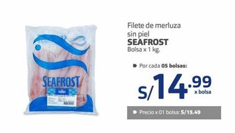 Makro Filete de merluza sin piel seafrost bolsa x 1 kg. oferta