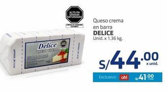 Makro Queso crema en barra delice unid. x 1.36 kg oferta
