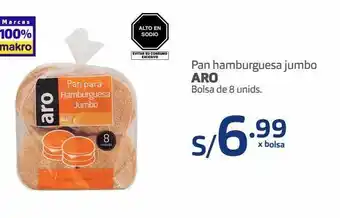 Makro Pan hamburguesa jumbo aro bolsa de 8 unids. oferta