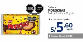 Makro Galleta morochas pack de 8 unids. x 30 g. c/u oferta