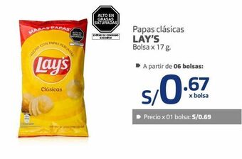 Makro Papas clásicas lay’s bolsa x 17 g oferta