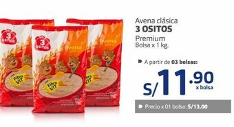 Makro Avena clásica 3 ositos premium bolsa x 1 kg oferta