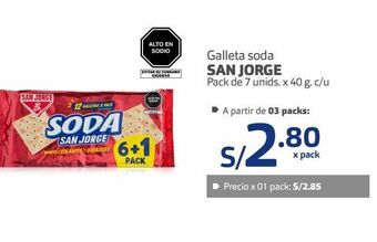 Makro Galleta soda san jorge pack de 7 unids. x 40 g. c/u oferta