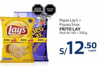 Makro Papas lay’s + piqueo snax frito lay pack de 160 + 200 g. oferta