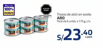 Makro Trozos de atún en aceite aro pack de 6 unids. x 170 g. c/u oferta