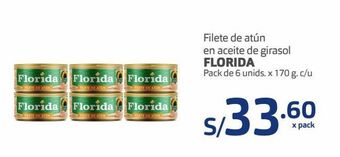Makro Filete de atún en aceite de girasol florida pack de 6 unids. x 170 g. c/u oferta