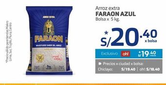 Makro Arroz extra faraon azul bolsa x 5 kg. oferta