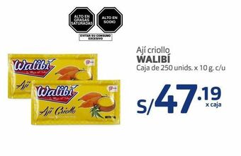 Makro Ají criollo walibí caja de 250 unids. x 10 g. c/u oferta