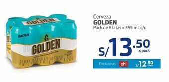 Makro Cerveza golden pack de 6 latas x 355 ml. c/u oferta