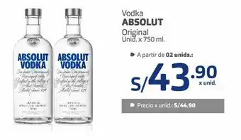 Makro Vodka absolut original unid. x 750 ml. oferta