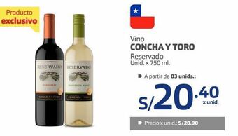 Makro Vino concha y toro reservado unid. x 750 ml. oferta