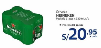 Makro Cerveza heineken pack de 6 latas x 330 ml. c/u oferta