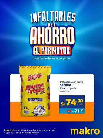 Makro Detergente sapolio oferta