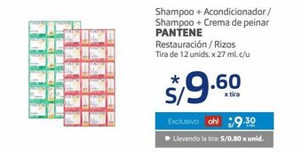 Makro Shampoo + acondicionador / shampoo + crema de peinar pantene oferta