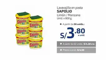 Makro Lavavajilla en pasta sapolio oferta