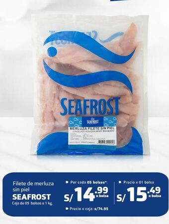 Makro Filete de merluza sin piel seafrost bolsa x 1 kg. oferta