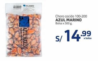 Makro Choro cocido 100-200 azul marino bolsa x 500 g. oferta