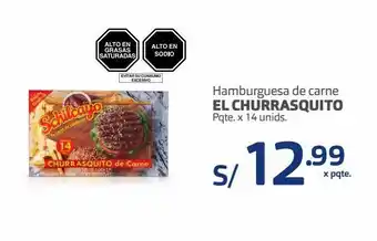 Makro Hamburguesa de carne el churrasquito pqte. x 14 unids. oferta
