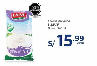 Makro Crema de leche laive bolsa x 946 ml oferta