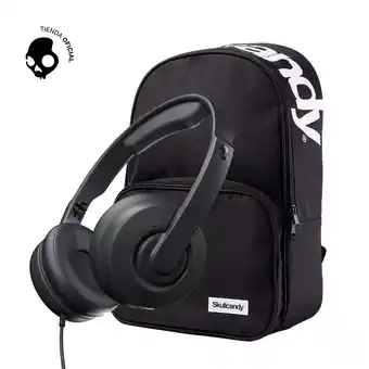Tottus Audífonos cassette mic negros + mochila plain negra oferta