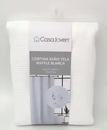 Tottus Cortina bano tela waffle blanca oferta