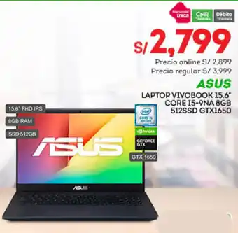 Tottus Asus Laptop Vivobook 15.6" Core i5-9NA 8GB oferta