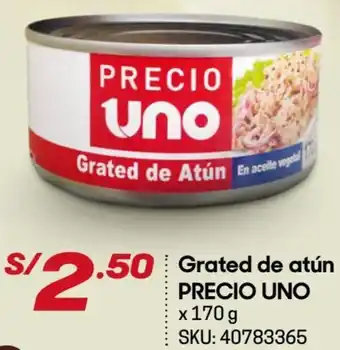 Hiperbodega Precio Uno Grated de Atún Precio Uno 170g oferta