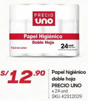 Papel Higiénico Doble Hoja Precio Uno 24 und