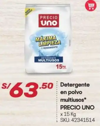 Hiperbodega Precio Uno Detergente en Polvo Multiusos Recio Uno 15kg oferta