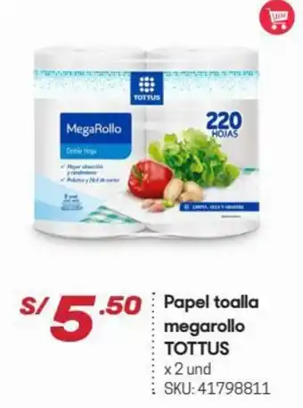 Hiperbodega Precio Uno Papel Toalla Megarollo Tottus 2und oferta