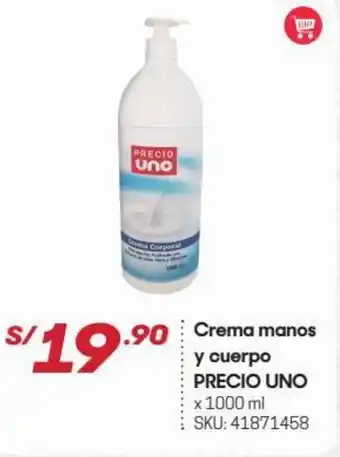 Hiperbodega Precio Uno Cremas Manos y Cuerpo Precio Uno 1000ml oferta