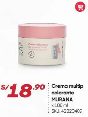 Hiperbodega Precio Uno Crema Multip Aclarante Murana 100ml oferta
