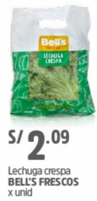 Plaza Vea Lechuga Crespa Bell's Frescos oferta