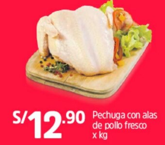 Plaza Vea Pechuga con Alas de Pollo Fresco oferta