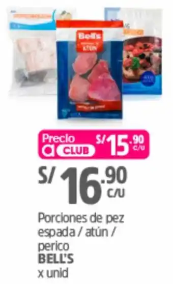 Plaza Vea Porciones de Res Espada/Atún/ Perico Bell's oferta