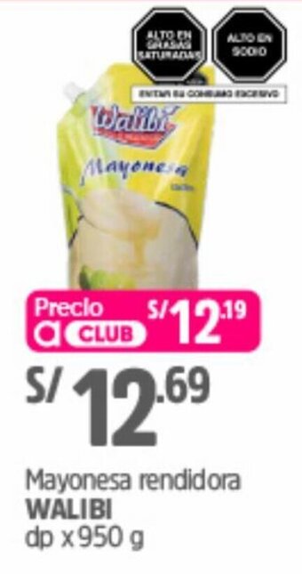 Plaza Vea Mayonesa Rendidora Walibi 950g oferta
