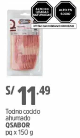 Plaza Vea Tocino Cocido Ahumado Qsabor 150g oferta