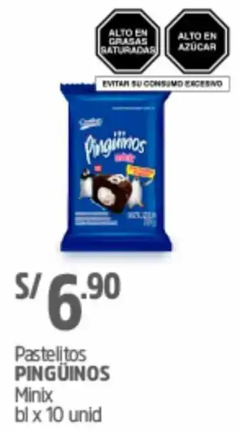 Plaza Vea Pastelitos Pingüinos Minix 10 Unid oferta
