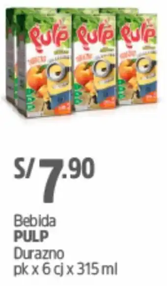 Plaza Vea Bebida Pulp Durazno 6x315ml oferta