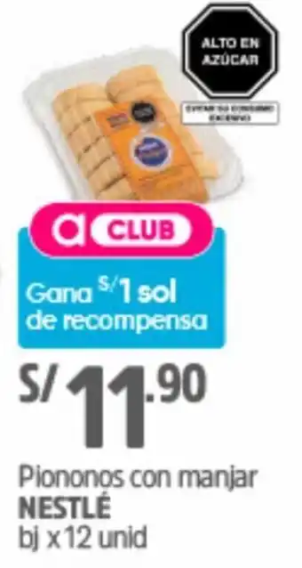Plaza Vea Piononos con Manjar Nestlé 12 Unid oferta