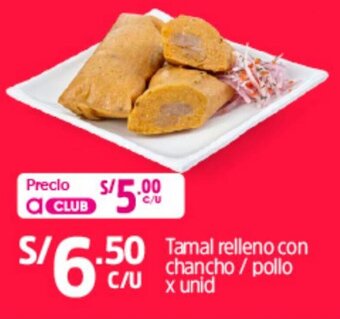 Plaza Vea Tamal Relleno con Chancho/Pollo oferta