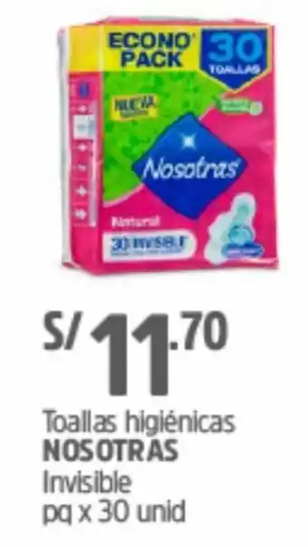 Plaza Vea Toallas Higiénicas Nosottras 30 Unid oferta