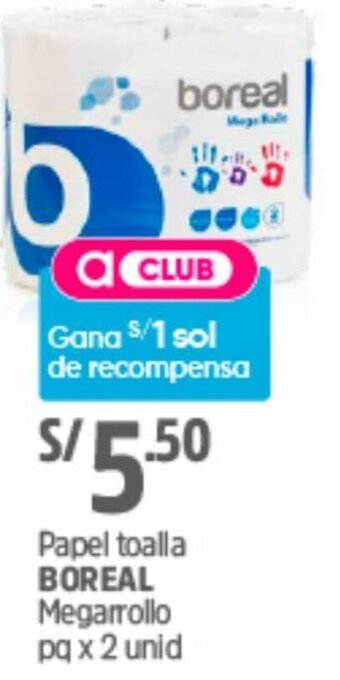 Plaza Vea Papel Toalla Boreal Megarrollo 2 Unid oferta