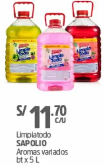 Plaza Vea Limpiatodo Sapolio Aromas Varriados 5L oferta