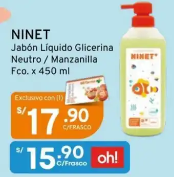 Mifarma Ninet Jabón de Glicerina 450ml oferta