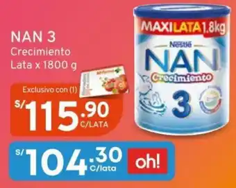 Mifarma Nan 3 Crecimiento Lata 1800g oferta