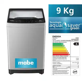 Tottus Lavadora aqua saver green - lavado aqua jet 9 kg gris lma9020wgbb0 oferta